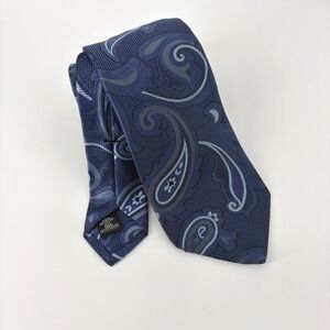 Michael‎ Kors Paisley Necktie Blue Gray Pattern Business Casual Classic